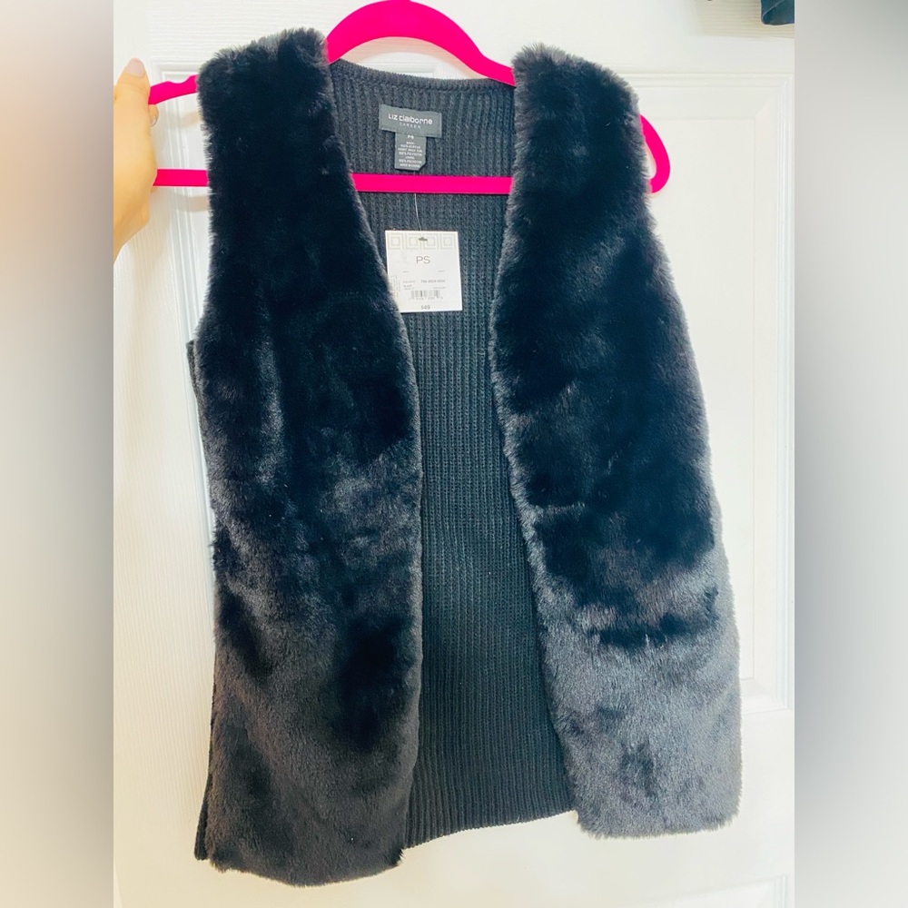 Liz Claiborne Black and Gray Sweater Vest